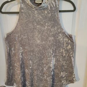 h.i.p. Gray Crushed Velvet Tank Top